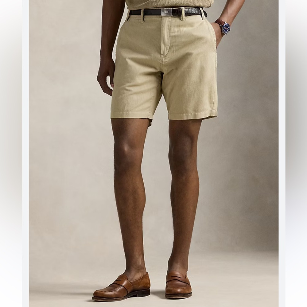Polo Ralph Lauren Mens Khaki Classic Fit‎ Chino Shorts, Casual Everyday